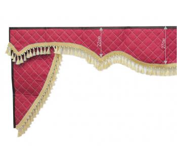 Комплект ламбрекен с уголками красные широкие-foto2