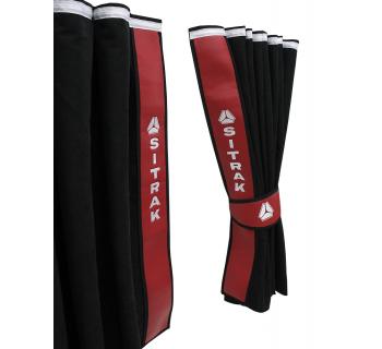 Шторы лобового окна канвас SITRAK (90х270 см) Черный/Красный-foto2