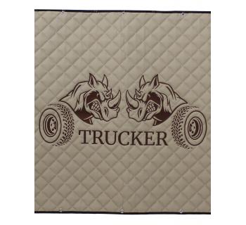 Задняя стенка спальника TRUCKER Носороги экокожа Бежевый Темный-foto2