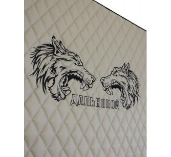 Задняя стенка спальника Волки Дальнобой экокожа Бежевый Темный-foto4