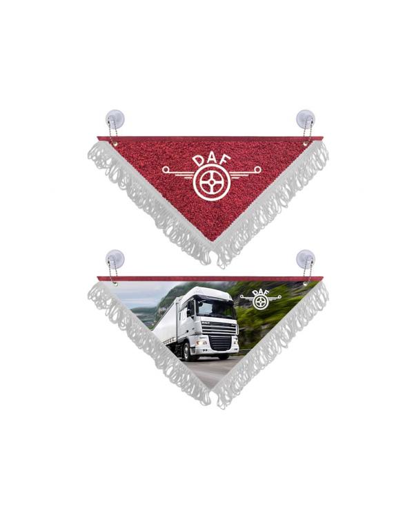 Вымпел треугольный DAF (29х20 см, белая бахрома)