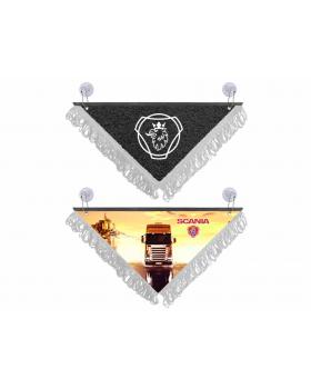 Вымпел треугольный SCANIA (29х20 см, белая бахрома) Вымпел треугольный SCANIA (29х20 см, белая бахрома)