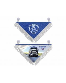 Вымпел треугольный SCANIA (29х20 см, белая бахрома)