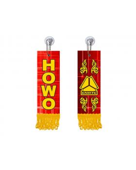 Вымпел прямоугольный HOWO (5х15 см, желтая бахрома)