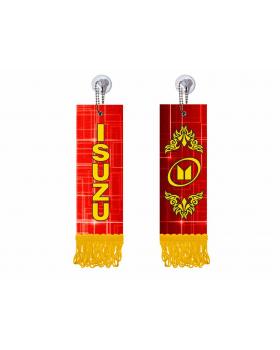 Вымпел прямоугольный ISUZU (5х15 см, желтая бахрома)