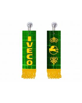 Вымпел прямоугольный IVECO (5х15 см, желтая бахрома)