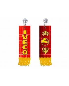 Вымпел прямоугольный IVECO (5х15 см, желтая бахрома)