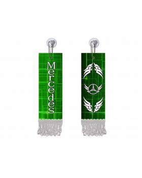 Вымпел прямоугольный MERCEDES (5х15 см, белая бахрома)