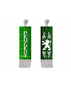 Вымпел прямоугольный PEUGEOT (5х15 см, белая бахрома)