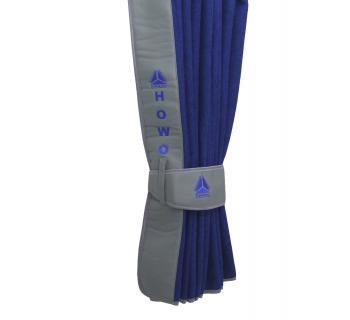 Шторы лобового окна для грузовых автомобилей HOWO (90х220см) Синий/Серый -foto3