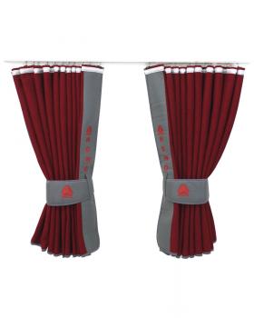 Шторы лобового окна для грузовых автомобилей HOWO (90х220см) Красный/Серый-foto2