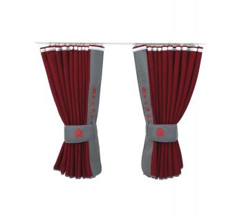 Шторы лобового окна для грузовых автомобилей HOWO (90х220см) Красный/Серый-foto2