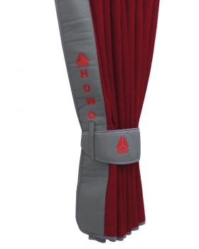 Шторы лобового окна для грузовых автомобилей HOWO (90х220см) Красный/Серый-foto3