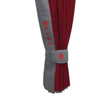 Шторы лобового окна для грузовых автомобилей HOWO (90х220см) Красный/Серый-foto3