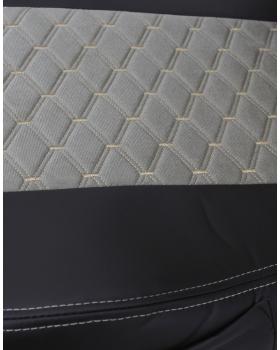 Чехлы VOLVO FH16 Rest Велюр Экокожа вышивка Черный/Бежевый-foto4