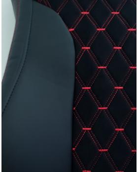 Чехлы SITRAK Rest Экокожа Велюр вышивка Черный -foto3