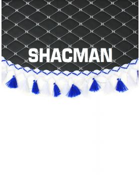 Ламбрекен и уголки SHACMAN из экокожи Черный, Белый/Синий-foto2