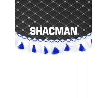 Ламбрекен и уголки SHACMAN из экокожи Черный, Белый/Синий-foto2