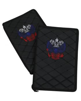 Папка для документов с вышивкой Герб России Триколор Черный-foto2