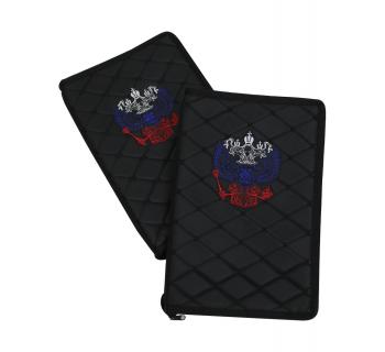 Папка для документов с вышивкой Герб России Триколор Черный-foto2
