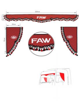 Ламбрекен и уголки FAW из экокожи Красный