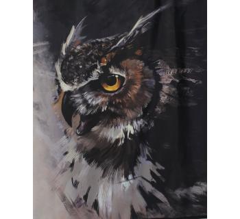 Шторы лобового окна для грузовых автомобилей принт Сова Блэкаут (90х220см) -foto2