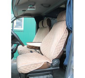 Накидка на сиденье для Газель Next Коричневый Флок (Водительская + пассажирский диванчик) -foto4