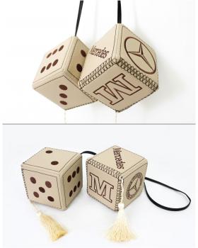 Подвеска Кубики MERCEDES Экокожа Бежевый-foto2