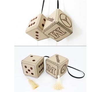 Подвеска Кубики MERCEDES Экокожа Бежевый-foto2