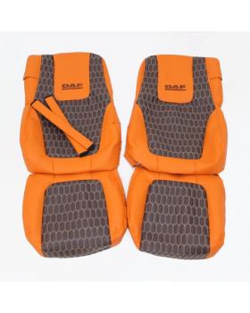 Чехлы DAF105 Экокожа Оранжевый/Коричневый Соты-foto6