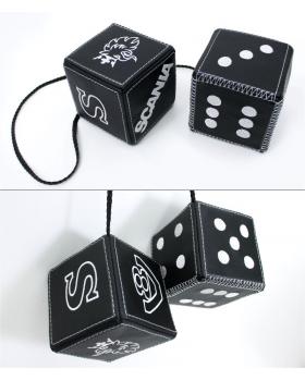 Подвеска Кубики SCANIA Экокожа Черный/Белый-foto2