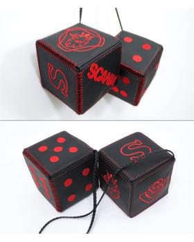 Подвеска Кубики SCANIA Экокожа Черный/Красный-foto2