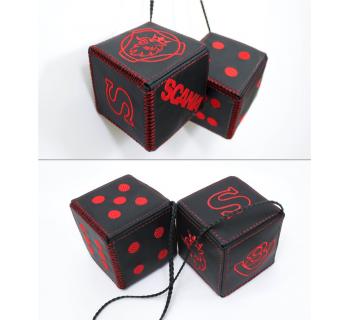 Подвеска Кубики SCANIA Экокожа Черный/Красный-foto2