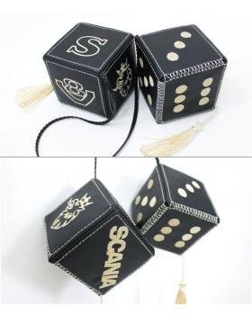 Подвеска Кубики SCANIA Экокожа Черный/Бежевый-foto2