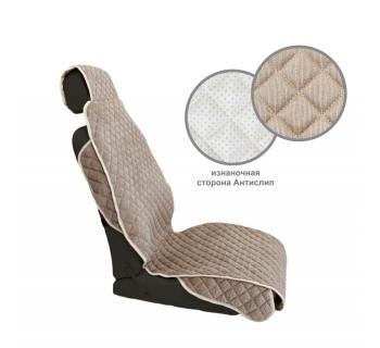 Накидка на сиденье для Газель Next Бежевый Вельвет (Водительская + пассажирский диванчик) -foto2