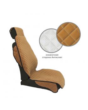 Накидка на сиденье для Газель Next Коричневый Флок (Водительская + пассажирский диванчик) -foto2