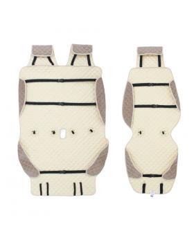 Накидка на сиденье для Газель Next Бежевый Вельвет (Водительская + пассажирский диванчик) -foto3