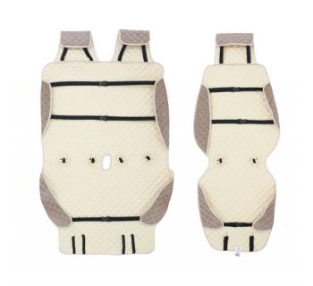 Накидка на сиденье для Газель Next Бежевый Вельвет (Водительская + пассажирский диванчик) -foto3