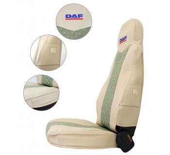 Чехлы DAF 95 Rest Экокожа Бежевый/Зеленый-foto2