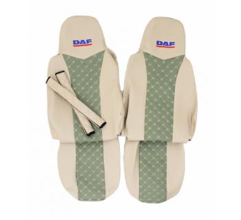 Чехлы DAF 95 Rest Экокожа Бежевый/Зеленый-foto3