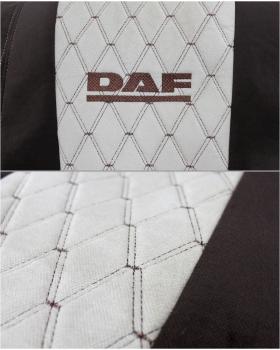 Чехлы в грузовик DAF 105 "Кабрио" Бежевый Вышивка-foto2