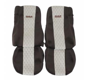 Чехлы в грузовик DAF 105 "Кабрио" Бежевый Вышивка-foto3