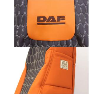 Чехлы DAF105 Экокожа Оранжевый/Коричневый Соты-foto3