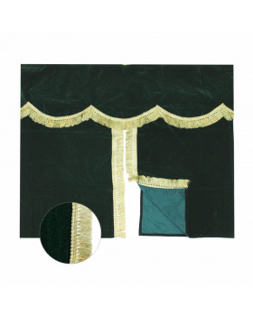 Комплект штор спального места с ламбрекеном Зеленый 
