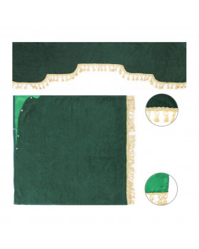 Комплект штор спального места с ламбрекеном Зеленый 