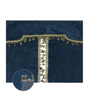Комплект штор спального места с ламбрекеном Синий 