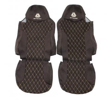 Чехлы SITRAK Rest Кабрио Коричневый вышивка -foto3