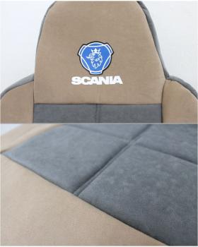 Чехлы SCANIA 6 Кубик Алоба Бежевый/Серый-foto2