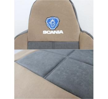 Чехлы SCANIA 6 Кубик Алоба Бежевый/Серый-foto2