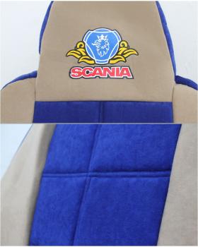 Чехлы SCANIA 6 Кубик Алоба Бежевый/Синий-foto2